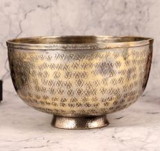 Handcrafted Vintage Brass Bowl in Islamic Art
