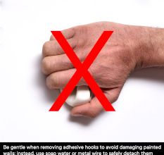 Blue Floral Ceramic No Drill Adhesive Wall Hook