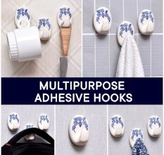 White Ceramic Adhesive Hooks for Painted Walls
