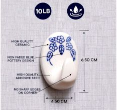 White Ceramic Adhesive Hooks for Painted Walls