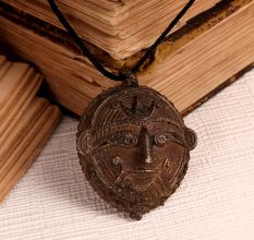 Vintage Tribal Brass Face Pendent for Decoration