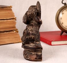 Vintage Handcrafted Lord Ganesha Brass Statue for Worship