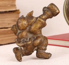 Vintage Brass Lord Ganesha Statue for Home Decor