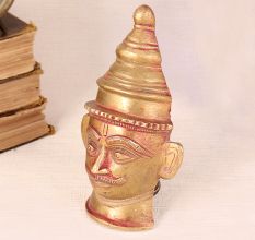 Vintage Brass Lord Shiva Head Plate for Decoration