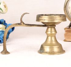 Antique Brown Brass Aarti Lamp for Home Decor