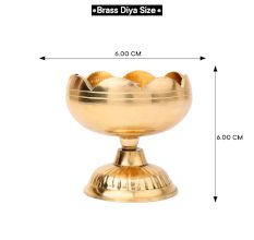 Golden Brass Flower Shape Lamp Diya for Diwali Decoration