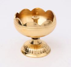 Golden Brass Flower Shape Lamp Diya for Diwali Decoration