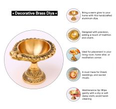 Decorative Golden Brass Diya For Home Decor