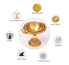 Decorative Golden Brass Diya For Home Decor