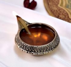 Vintage Golden Brass Lamp Diya for Diwali Decoration