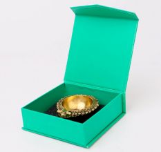 Floral Round Brass Oil Lamp Diya