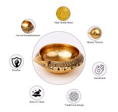Brass Flower Design Oil Lamp Diwali Decoration Gift