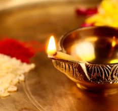 Brass Flower Design Oil Lamp Diwali Decoration Gift