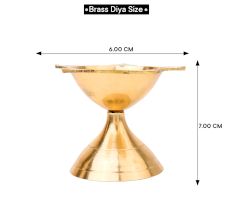 Golden Brass Flower Shaped 5 Wick Oil Lamp