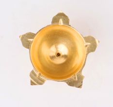 Golden Brass Flower Shaped 5 Wick Oil Lamp