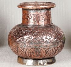 Handmade Copper Water Pot Engraved with Beautiful Designs