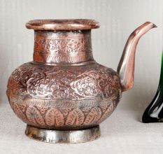 Handmade Copper Water Pot Engraved with Beautiful Designs