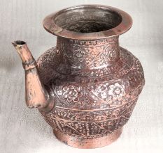 Handcrafted Copper Water Pot with Spout for Decor
