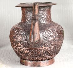 Handcrafted Copper Water Pot with Spout for Decor