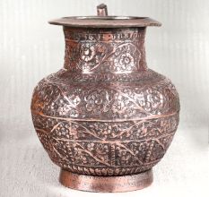 Handcrafted Copper Water Pot with Spout for Decor