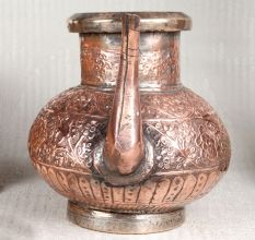Elegant Brown Copper Water Pot in Islamic Art