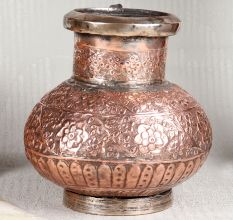 Elegant Brown Copper Water Pot in Islamic Art