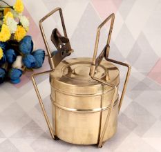 Handcrafted Tiffin Box Made of High-Quality Brass