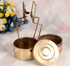 Handcrafted Tiffin Box Made of High-Quality Brass