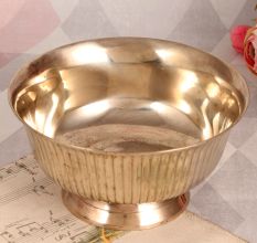 Handmade Shiny Golden Brass Bowl for Decoration