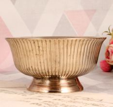 Handmade Shiny Golden Brass Bowl for Decoration