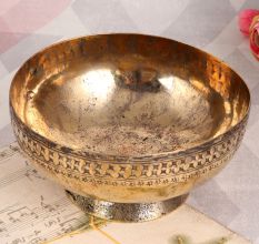 Vintage Copper Bowl in Islamic Art for Home Decor