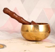 Antique Golden Singing Bowl Made of Premium Brass