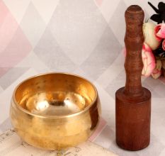 Antique Golden Singing Bowl Made of Premium Brass