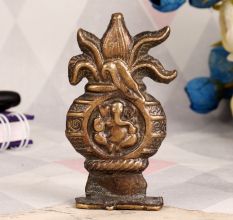 Handmade Brass Lord Ganesha Holy Pot Plate for Worship
