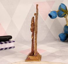 Golden Brass Statue of Shiva and Parvati for Worship