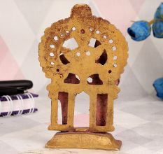 Golden Brass Statue of Shiva and Parvati for Worship