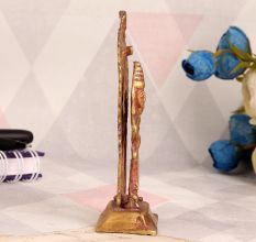 Golden Brass Statue of Shiva and Parvati for Worship