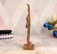 Handmade Golden Finish Lord Virabhadra Plate for Decor