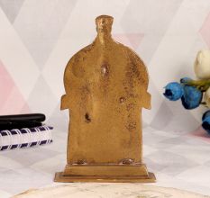 Handmade Golden Finish Lord Virabhadra Plate for Decor