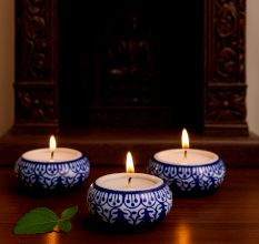 4 Pieces Decorative Flower Modern Tea Light Holder