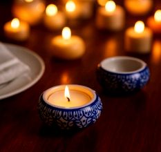 4 Pieces Decorative Flower Modern Tea Light Holder