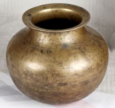 Vintage Brass Cooking Pot for Home Decoration