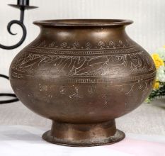 Indian Handcrafted Brass Flower Pot for Home Decor