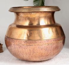 Indian Vintage Finest Copper Cooking Pot for Decor