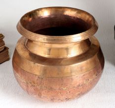 Indian Vintage Copper Cooking Pot for Decoration