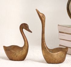 Handmade Decorative Brass Duck in Pair of 2