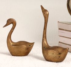 Handmade Decorative Brass Duck in Pair of 2