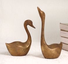 Handmade Decorative Brass Duck in Pair of 2