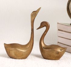 Handmade Decorative Brass Duck in Pair of 2