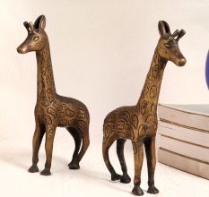 Decorative Finest Brass Giraffe in English Art in Pair of 2